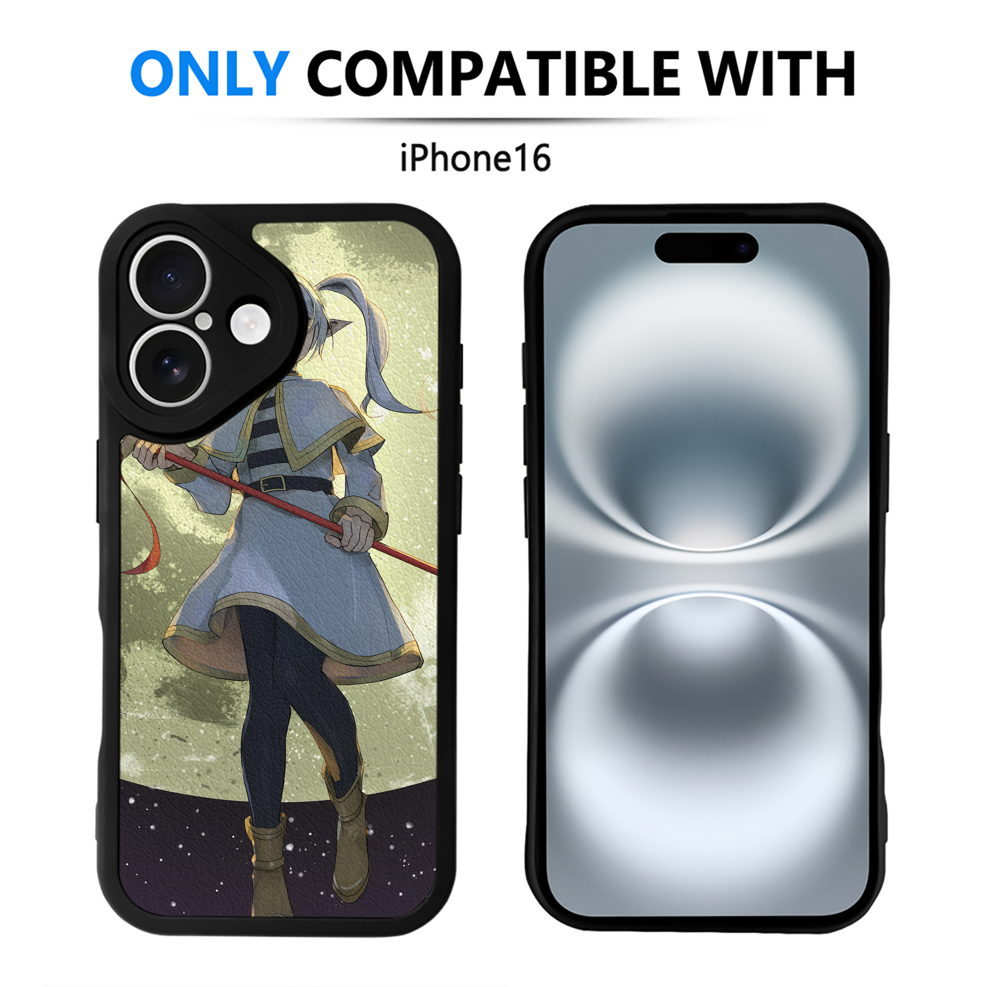 （画像用） 葬送のフリーレン Frieren 【iPhone 16シリーズ対応】シリコンスマホケース（レザー調） 材質：シリコン